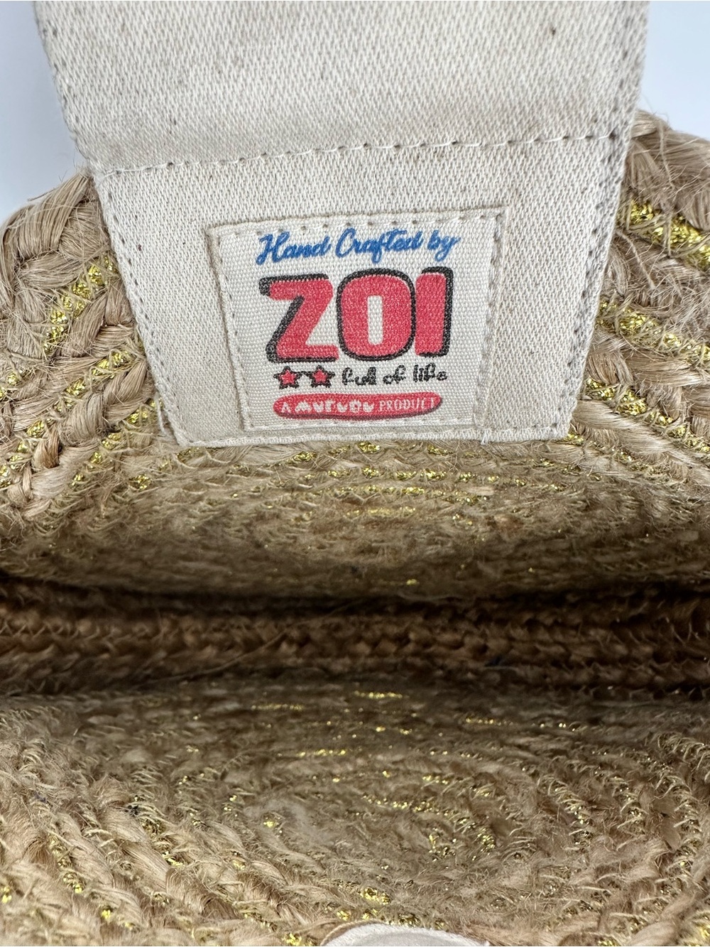 ZOI By Mufubu 100% Hand Crafted Round Woven Jute Beaded Crossbody Hand Bag NWT - Picture 13 of 16